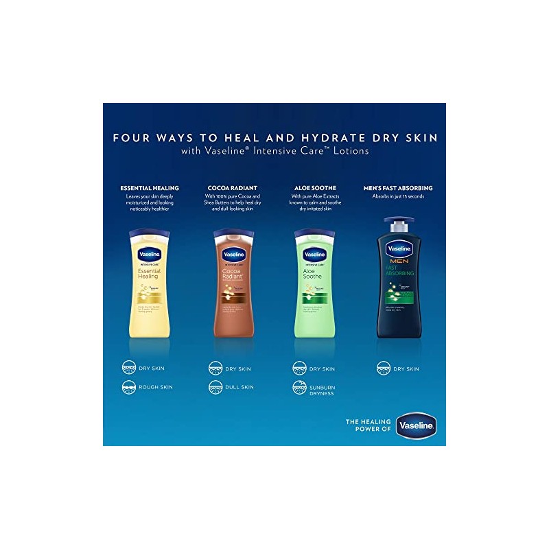 Vaseline Loción corporal y facial extra fuerte para hombres, 10
