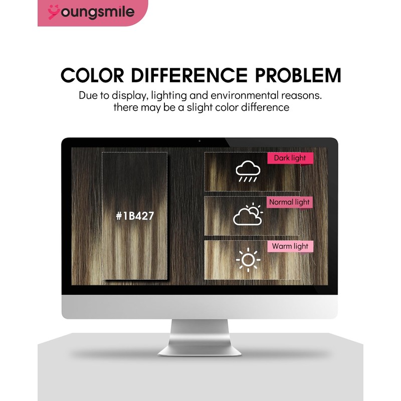 Youngsmile Clip in Hair Extensions Real Straight Natural Human Hair