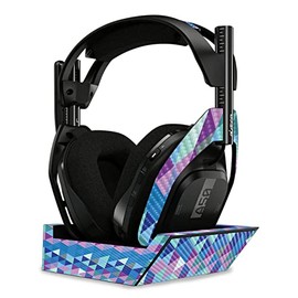 MightySkins Carbon Fiber Skin Compatible with Astro A50 Wireless Headphones + Base Station (Gen 4) - Purple Kaleidoscope | Protective, Durable Textured Carbon Fiber Finish | Easy to Apply