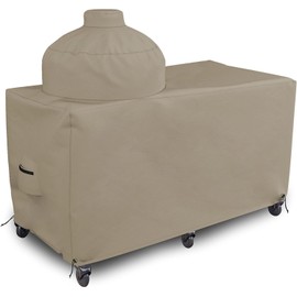 Covers & all Big Egg Grill Cover, 12 Oz Waterproof UV & Weather Resistant, PVC Coated Outdoor Cover with Air Vents & Drawstrings (60" L x 36" D x 50" H, Beige)