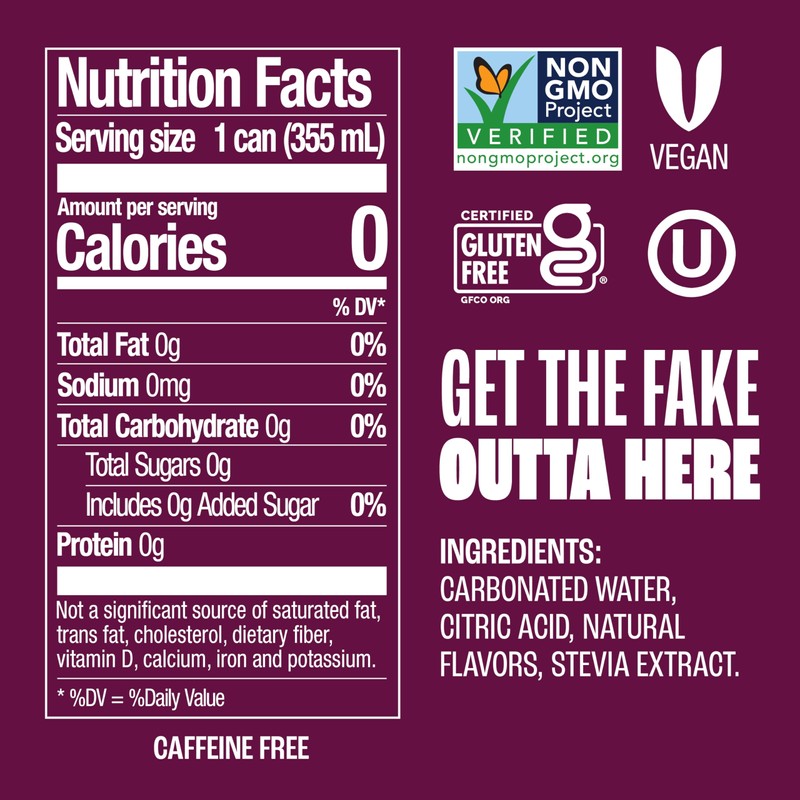 Zevia Zero Sugar Soda, Black Cherry, 12 Ounce Cans (Pack
