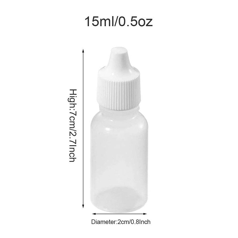 QUUPY 24 Pieces 15 ml White Plastic Squeezable Empty Dropper