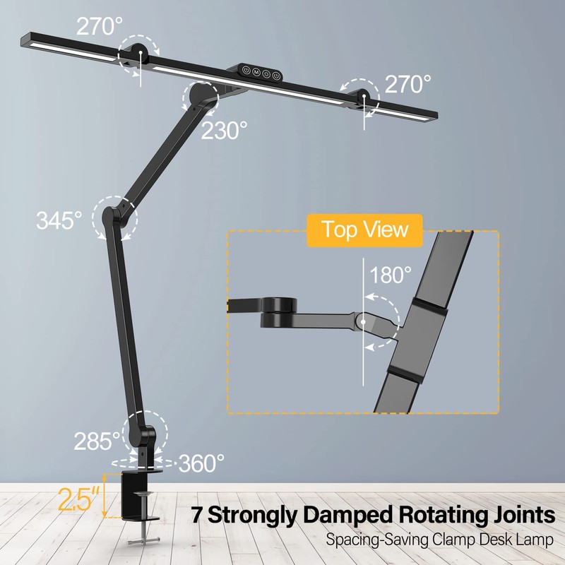 Micomlan Led Desk Lamp with Clamp, Architect Desk Lamp for