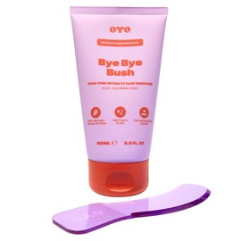 Bye Bye Bush by OYO – Hair Removal Cream for Women Private Area, Bikini Line, Inner Thighs & Armpits, Sensitive Skin Formula, 65% Naturally Derived, Fast Acting Aloe Cucumber – 5 fl oz