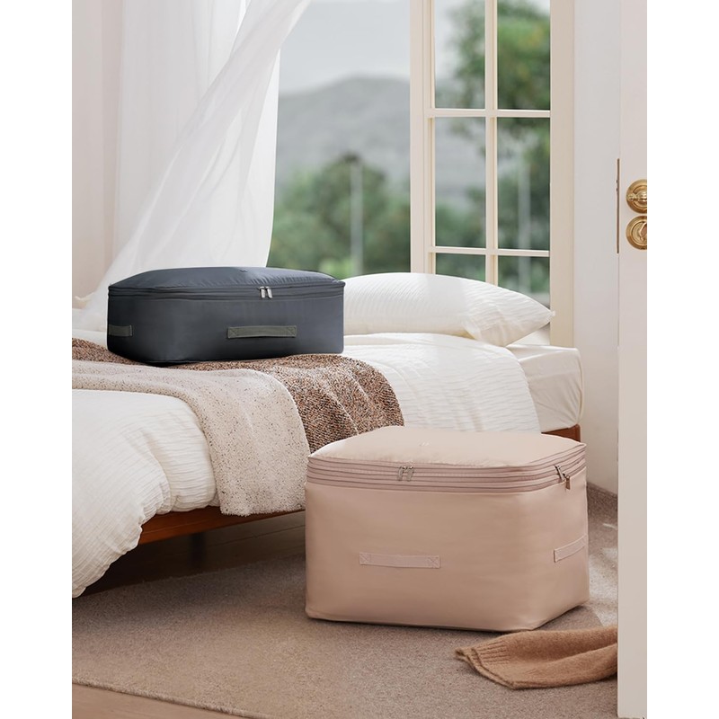 Eachy 3-Pack Comforter Storage Bag Blanket Storage Bags, Compression Storage