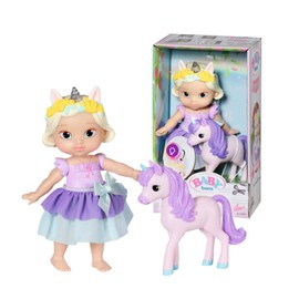 BABY born Storybook Princess Bella Princess Doll with Unicorn Figure and Light Function, 833810 Zapf Creation, Purple