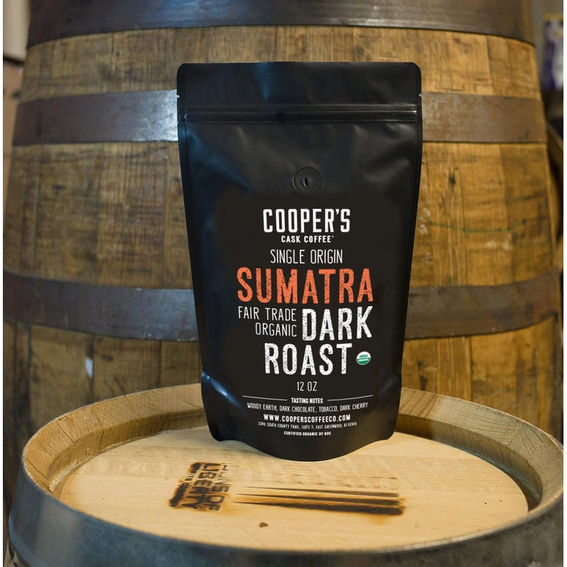 Organic Dark Roast Sumatra, Whole Bean Coffee, Single Origin Grade