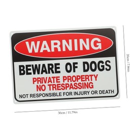 Abaodam 2Pcs Durable Iron Beware of Dog Sign for Outdoor Use Caution Dog Notice Ornament for Garden and Backyard Sturdy Material with Details