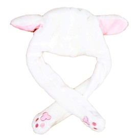 TRAX SHOP Animal Hat with Moving Ears, Kigurumi, Plush Toy, Headpiece, Rabbit, Rabbit