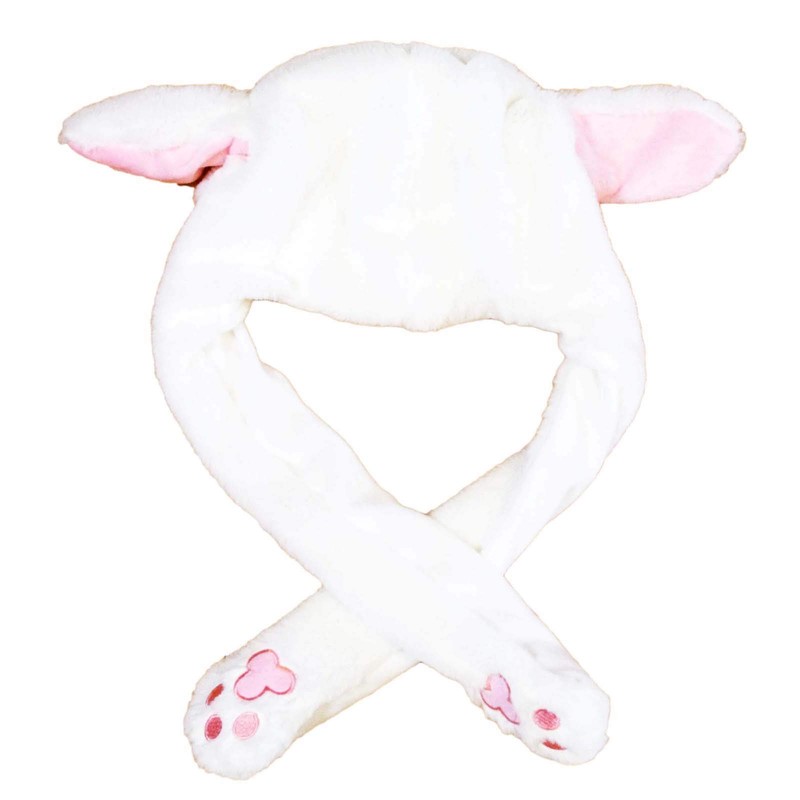 TRAX SHOP Animal Hat with Moving Ears, Kigurumi, Plush Toy,