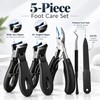 5-Piece Stainless Steel Toenail Clipper Set – Wide Jaw &
