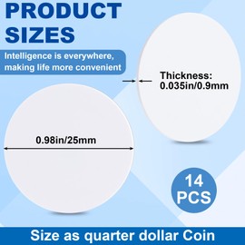 Alpinleux 14 Pcs White NFC Tags, NTAG215 NFC 215 Tags Blank NFC Coins, NFC Chips Compatible with NFC Enabled Devices (Round)