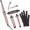 1 Kit 4 En 1 Ferro Cepillo Tenaza Rizadora De