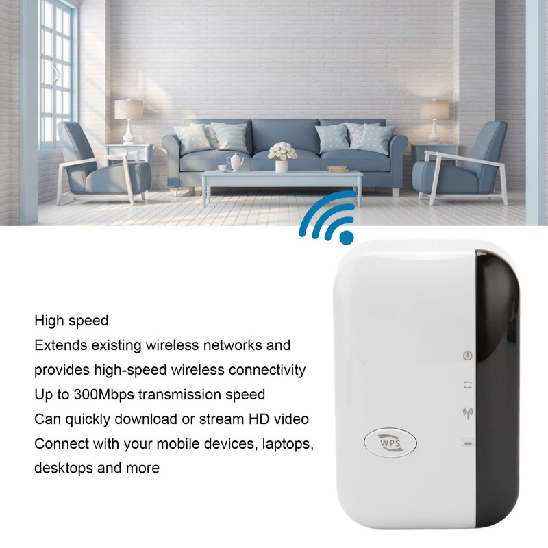Extender Range Extender, 300Mbps Repeater Amplifier Booster for Home Office,