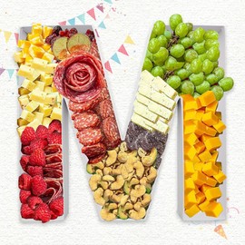 ZIJRXQ 12inch Cardboard Letter Fillable Shaped Decorative Box for Charcuterie(M)