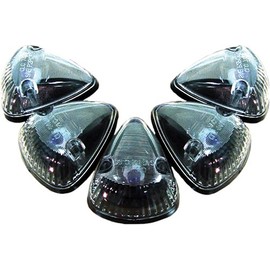 Recon 264141BK Smoked Cab Roof Lights 1994-1998 Dodge Truck (5 Piece Set)