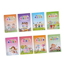 Operitacx 10 Stück Teiliges Groove Copybook für Übungsheft für Kalligraphie und Schreibtraining mit Englischen Buchstaben und Zahlen für Vorschulkinder und Kleinkinder