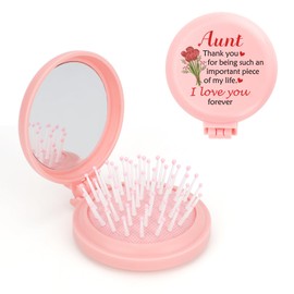 Folding Hair Brush Aunt Gifts Mothers Day Gift for Aunts Stocking Stuffers Christmas Birthday Valentines Day Easter Thank You Womens Day Thanksgiving Day Gifts for Auntie Presents for Best Aunt Ideas