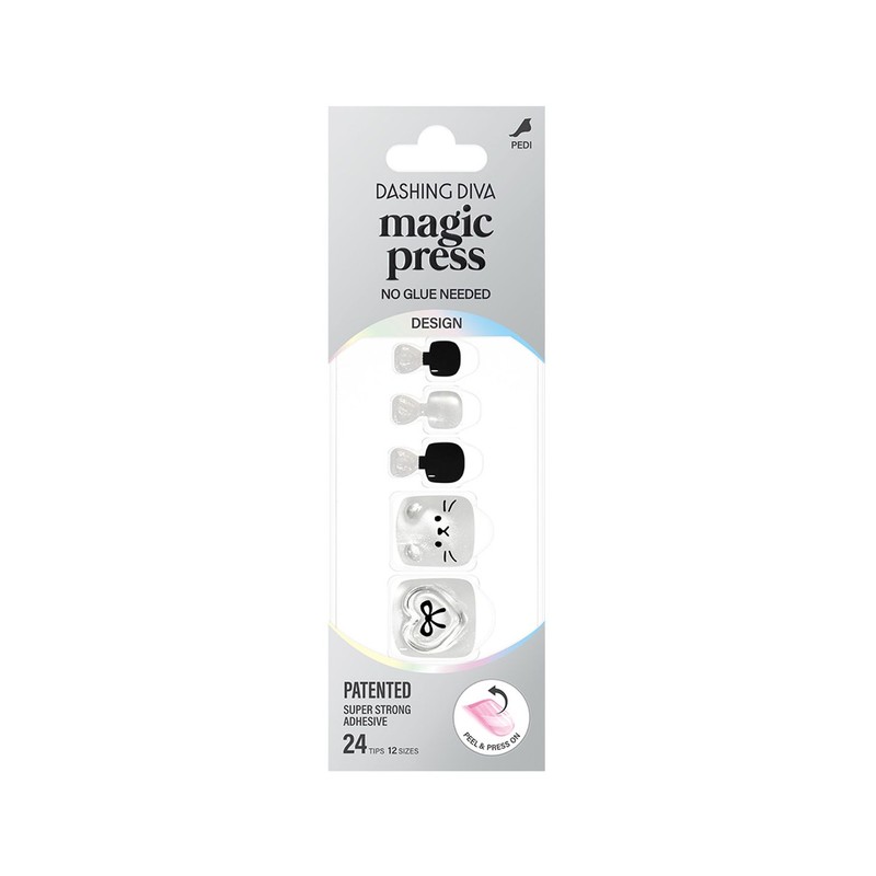 Dashing Diva Magic Press Pedicure Silver Miyu