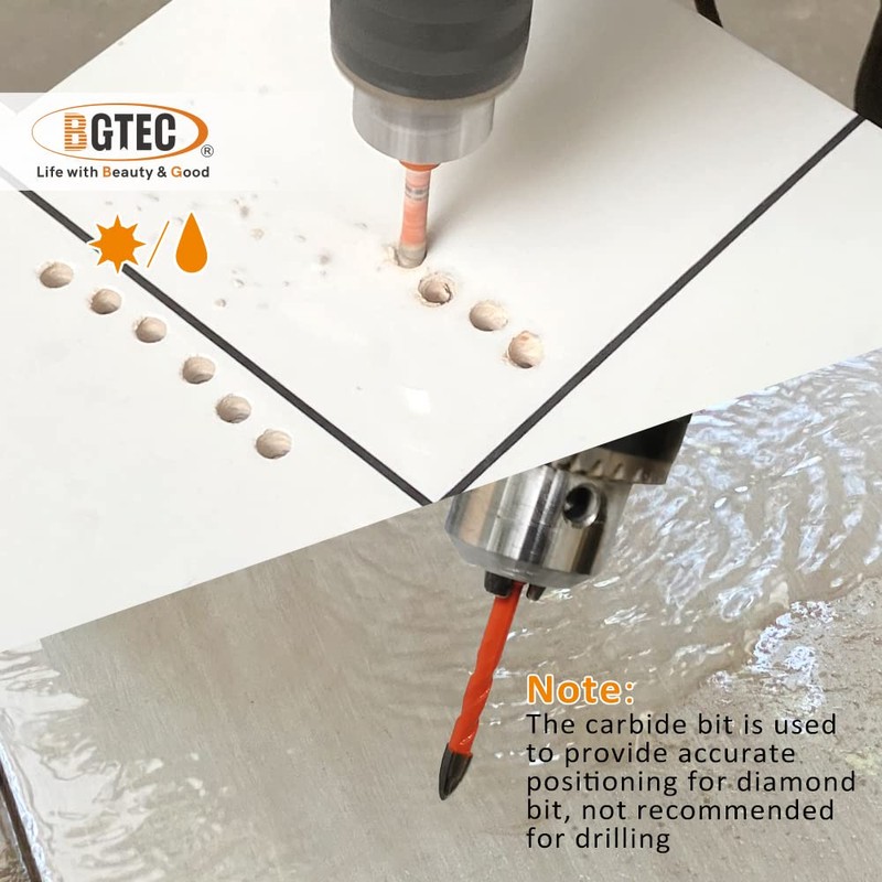 BGTEC Dry Diamond Drill Bits Set-4pcs 1/4" Tile Drill Bit