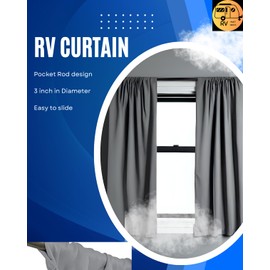 RV Window Curtains for Inside Camper - Blackout Privacy Curtains for RV, Trailer - Thermal Insulated, Easy Install - Perfect for Camper Windows Interior (Dark Grey, 16" Wx30 L (Pack of 1))