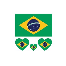 ZPDNURZL 10 Sheets Brazil Flag Tattoos Stickers 40 Pcs Waterproof Sweat Sports National Flag Removable Fake Tattoos
