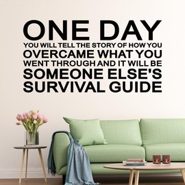 Inspirational Quotes Wall Decals for Office: Motivational Positive Vinyl Art Wall Stickers for Bedroom Living Room Classroom School - One Day You will Tell The Story 28.6" X 15"