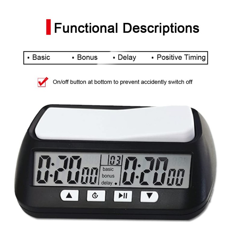 Staright 3-in-1 Multipurpose Portable Professional Chess Clock Digital Chess Timer