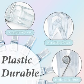WisePoint Mini Clear Photo Clips 100pcs, Plastic Photo Clips Photo Clips Cute Plastic Clips for Crafts, Gift Wrapping, Picture Hanging, Photo Display (transparent)