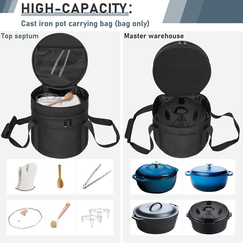OUUTMEE Dutch Oven Bag for 10 & 12 Inch, 2