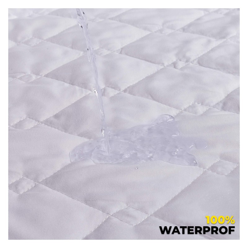 K&A Quilted Waterproof Mattress Protector, Ultrasoft Breathable Microfiber - Hypoallergenic