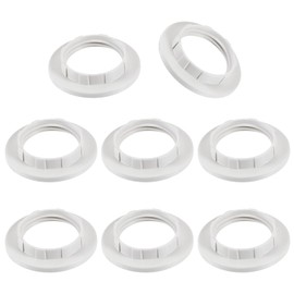 iTYOOS 8-Piece Lamp Adapter Ring Set - Metal Shade Collar Converter - E14 Plastic (White)