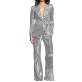Sequins Women Suits Set Blazer Ladies Wedding Tuxedos Party Wear Suits