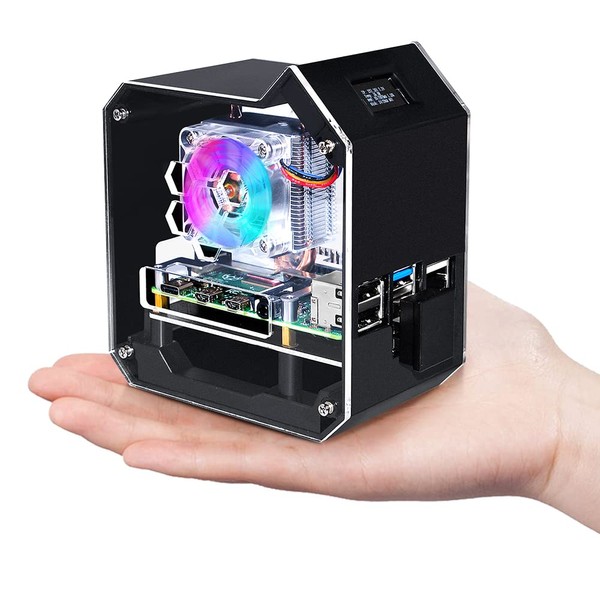 GeeekPi Raspberry Pi Mini Tower NAS Kit,Raspberry Pi ICE Tower