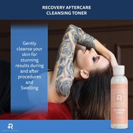 Recovery Aftercare Cleansing Toner Cleaning Lotion Solution for Cosmetic Tattoo, Microblading Face and Body, 4 oz