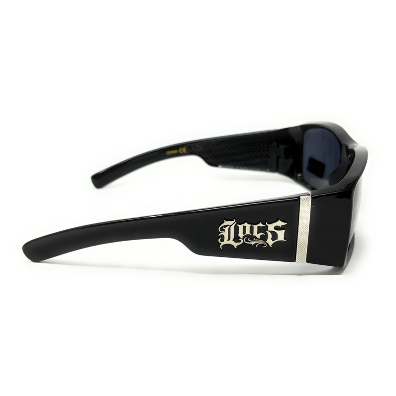 LOCS Hardcore Shades Sunglasses, Black Frame with Dark Lenses, Polycarbonate