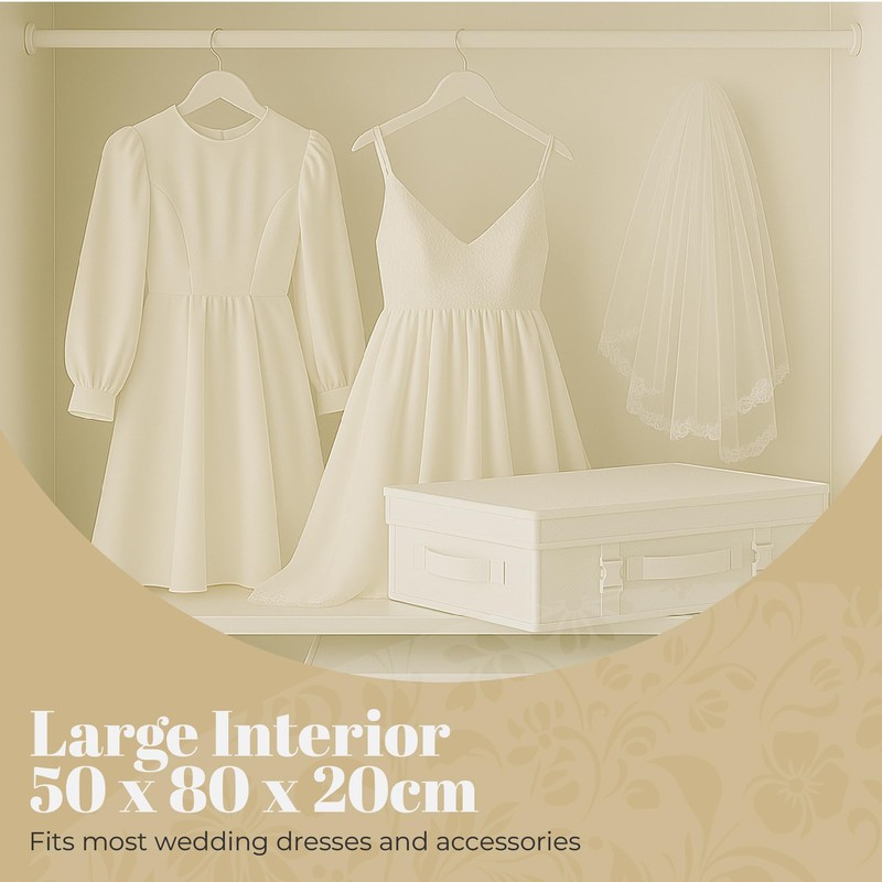 HANGERWORLD Large White Wedding Dress Box Storage with Acid Free
