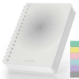 Smarpau Thick A5 Lined Notebook, 300 Pages Wirebound Spiral Notebook Thick Journal 100gsm Paper, PVC Waterproof Journal Notebook for Women Men Work School Office 14.5 x 21 cm - Black