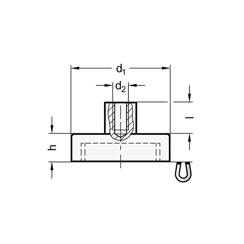 Ganter Normelemente | Holding Magnets with Internal Thread - GN