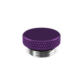 PrimoChill G 1/4in. SX Knurled Nickel Stop Fitting (No Slot) - Candy Purple