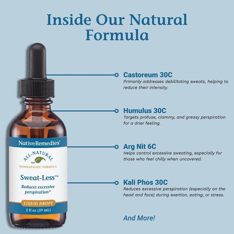 Native Remedies Sweat-Less - Natural Homeopathic Formula for Excessive Sweating,