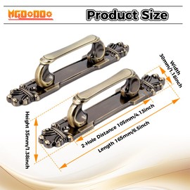 Mgoodoo 2Pcs Antique Bronze Cabinet Handles,Vintage Cabinet Handles Cupboard Handle 165mm Retro Red Bronze Drawer Pull Knobs,Pull Handle for Cupboard Wardrobe Furniture Hardware