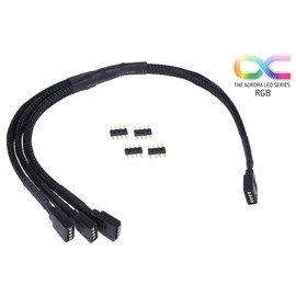 Alphacool 18538 y-cable RGB 4pol to 3x 4pol 30cm incl. connector - black Cables Other cables