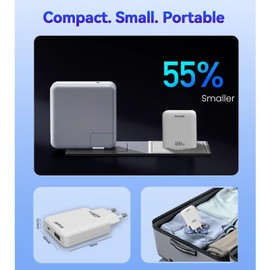 45 W GaN USB-C Charger Ultra Flat - Dual Port Wall Charger with Quick Charge Function - Compatible with Smartphones & Laptops - Space-saving & Safe with Temperature Protection - USB-C & USB-A Plug