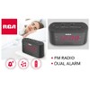 RC551 Digital Clock Radio, Black; Dual Wake Alarm, Sleep Timer,