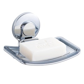 TAILI Soap Dish with Suction Cup, No Drilling, Load Capacity 3 kg, Chrome-Plated, Rust-Resistant, Removable, Waterproof and Oil Resistant, Reusable, Soap Dish for Bathroom and Kitchen