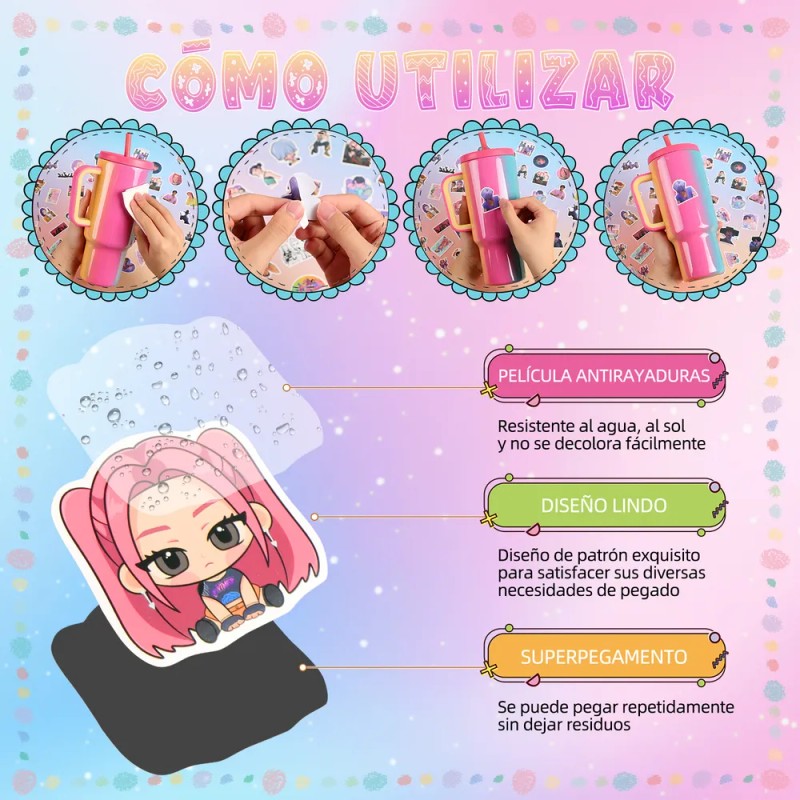 Kpop Demon Hunters 127 Calcomanias Stickers Pvc Contra Agua