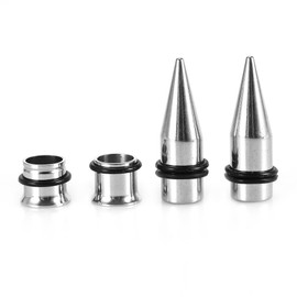 Jadeshay Ear Stretching Kit,36PCS Ear Stretchers Stretching Tunnels Kit Stainless Steel Ear Expander Stretching Tapers and Tunnels (Silver)