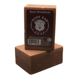 Big Crazy Buffalo Pure Bison Tallow Buff Soap Bar, Apple Moonshine, (2 pack) - Scents of Apple, Cinnamon, & Orange - Cleans, Moisturizes, Soothes, Hydrates - No Dyes, Chemicals, or Preservatives