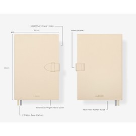 Scribble & Dot® A5 Weekly Planner Notebook | Undated To Do List Notebook 52 weeks of Daily Planner tracking for Daily Life, Work, Students | Cushioned Cover - Beige